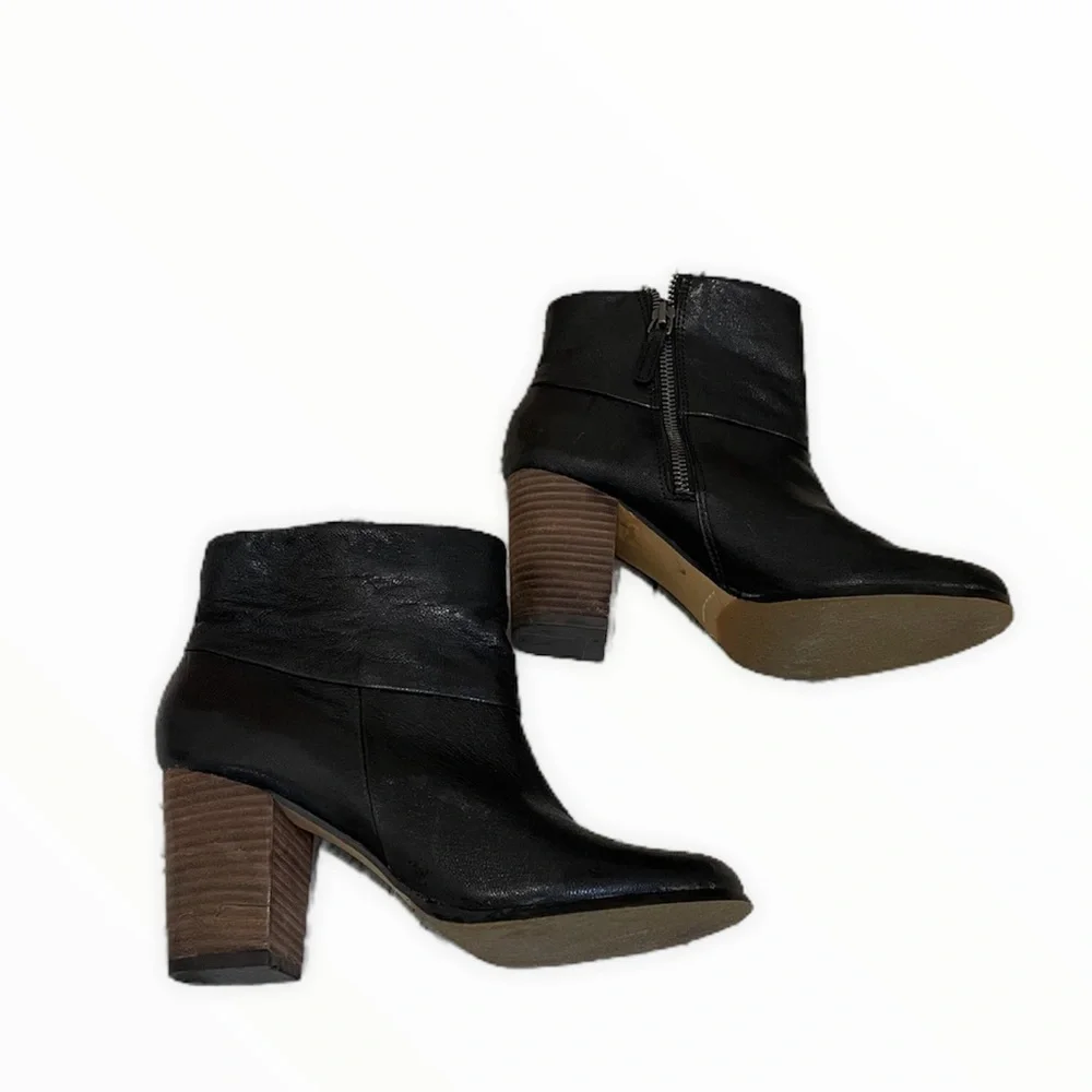 Quad Comfort 7.5 black ankle boots leather neutral minimalist Womens zipper - Picture 10 of 10